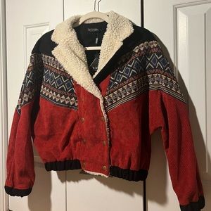 Aztec button up sweatshirt